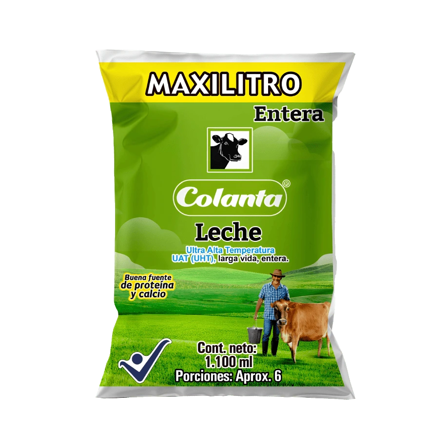 Leche UHT Entera Maxilitro Colanta Bolsa X 1100 ml